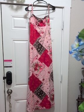 Urban Outfitters Pink and Red Floral Patchwork Maxi Dress
